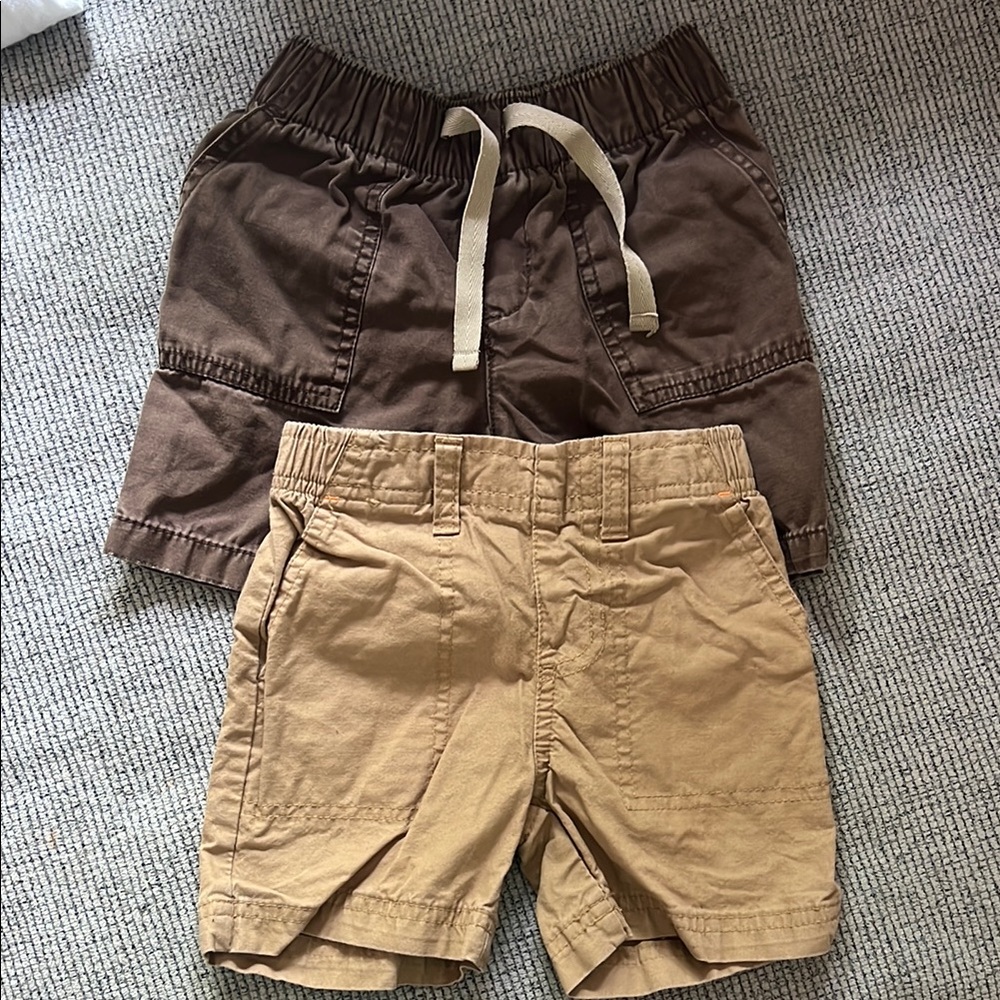 Kids Brown and Tan Shorts Set